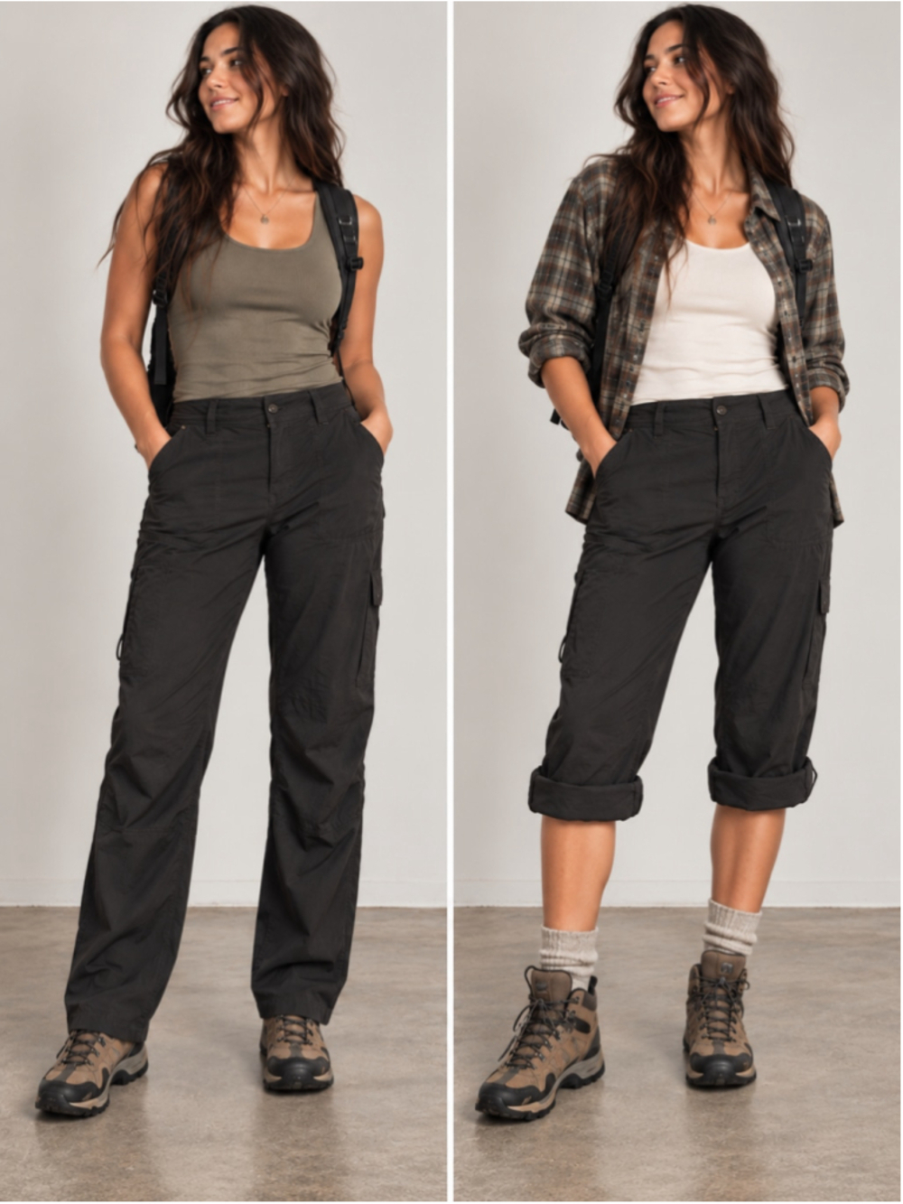 MEC Black Terrena Stretch Hiking Pants Women’s Size 8 Long